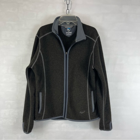Kuhl Alpaca Fleece Jacket Men’s Medium Brown Gray Full Zip Outdoor Hiking M‎
